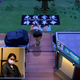 Hong Kong activist Joshua Wong (left) streaming Animal Crossing: New Horizons on YouTube.